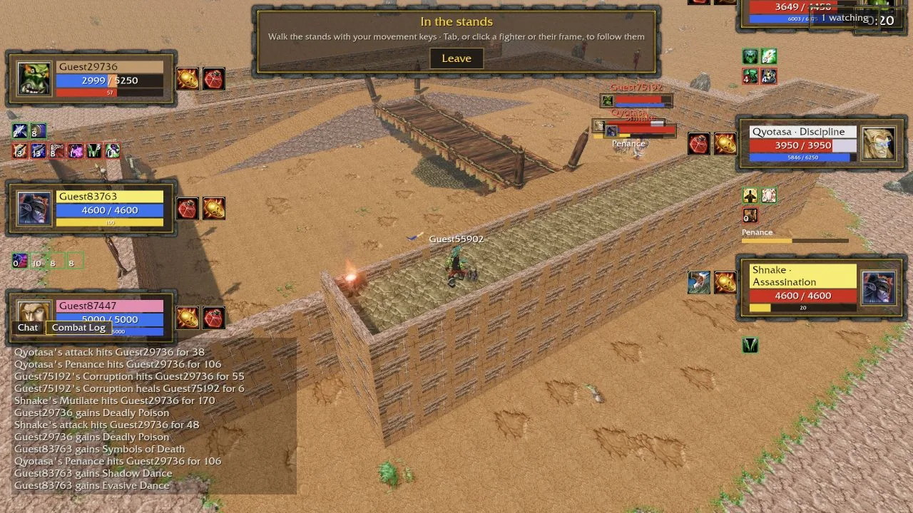 Arena of Champions Blade's Edge arena showing the raised bridge and ramps